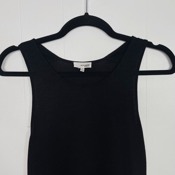 Aritzia Wilfred Free Side Slit Tank Top Black XSmall XS Crew Neck Sleeveless - Picture 3 of 7